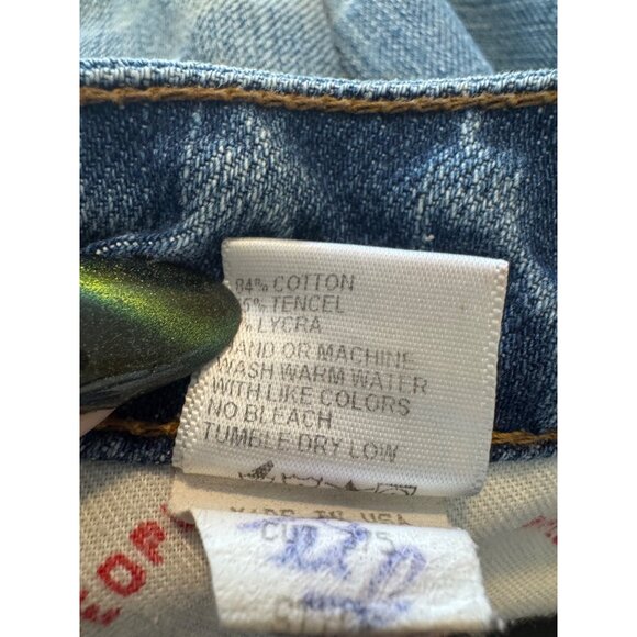 Vintage Y2K Peoples Liberation Jeans Cuffed Straight Leg Low Rise Size 24 - Picture 10 of 11